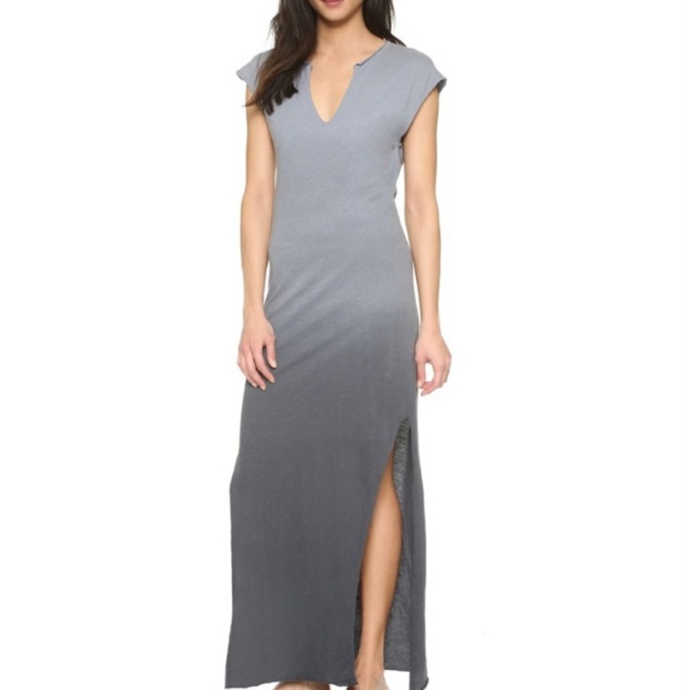 LNA Grey Ombré T-Shirt Cotton Maxi Dress Size L